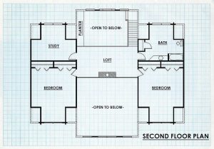Log Homes Second Floor Plan - Bridgewater