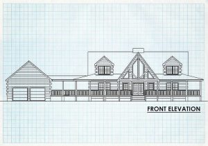 Log Homes Front Elevation - Bridgewater