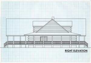 Log Homes Right Elevation - Bridgewater