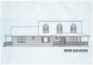 Log Homes Front Elevation - Brookings