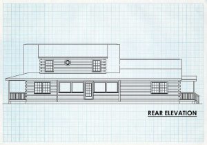 Log Homes Rear Elevation - Brookings