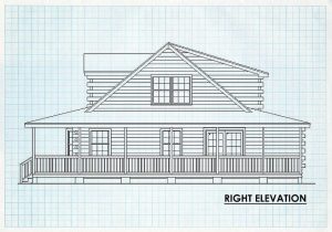 Log Homes Right Elevation - Brookings