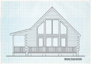 Log Homes Front Elevation - Brookstone