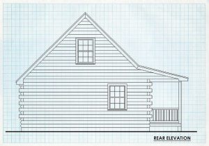 Log Homes Rear Elevation - Brookstone