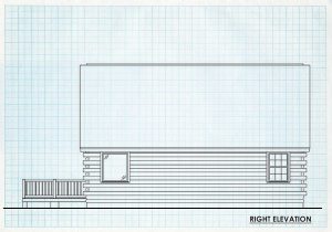 Log Homes Right Elevation - Brookstone