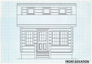 Log Homes Front Elevation - Buckcreek