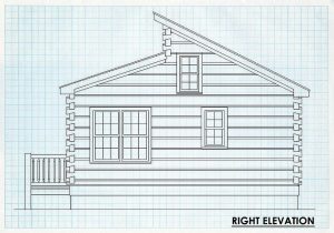 Log Homes Right Elevation - Buckcreek