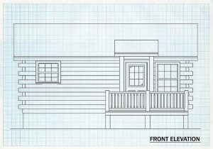 Log Cabin Front Elevation - Buckner