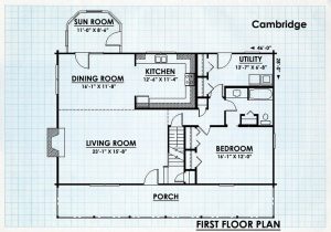 Log Homes First Floor Plan - Cambridge