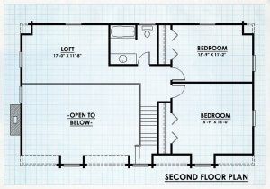 Log Homes Second Floor Plan - Cambridge