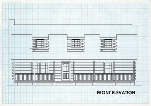 Log Homes Front Elevation - Cambridge