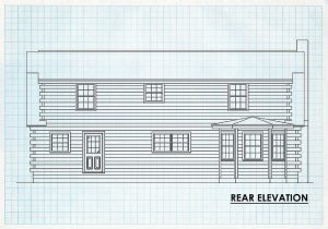 Log Homes Rear Elevation - Cambridge