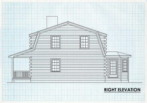 Log Homes Right Elevation - Cambridge