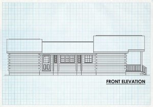 Log Homes Front Elevation - Campfire