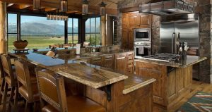 Open Modular Log home kitchen - Carlsbed