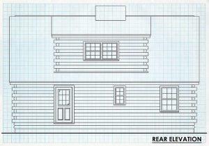 Log Homes Rear Elevation - Carolina