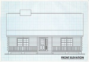 Log Homes Front Elevation - Carson