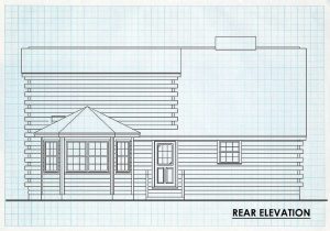Log Homes Rear Elevation - Carson