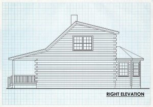 Log Homes Right Elevation - Carson