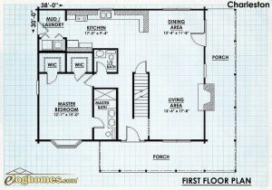 Log Homes First Floor Plan - Charleston