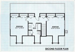 Log Homes Second Floor Plan - Charleston