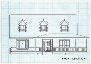 Log Homes Front Elevation - Charleston