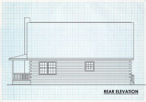 Log Homes Rear Elevation - Charleston