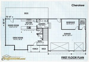 Log Homes First Floor Plan - Cherokee