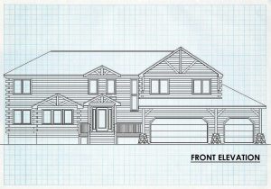 Log Homes Front Elevation - Cherokee
