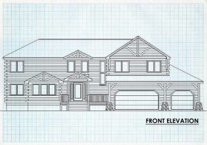 Log Homes Front Elevation - Cherokee