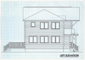 Log Homes Left Elevation - Cherokee