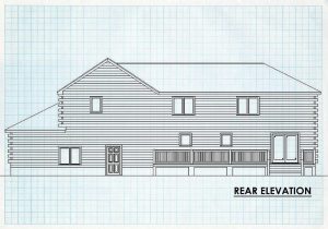 Log Homes Rear Elevation - Cherokee