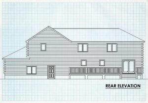Log Homes Rear Elevation - Cherokee