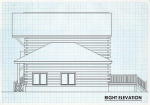 Log Homes Right Elevation - Cherokee