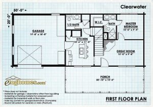 Log Homes First Floor Plan - Clearwater