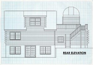 Log Homes Rear Elevation - Clearwater