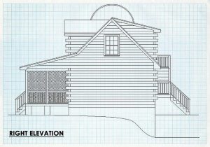 Log Homes Right Elevation - Clearwater