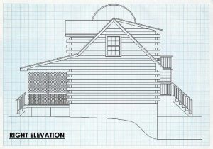 Log Homes Right Elevation - Clearwater