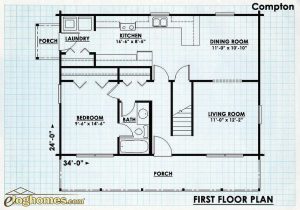 Log Homes First Floor Plan - Compton