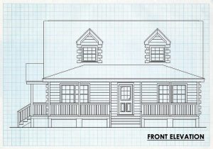 Log Homes Front Elevation - Compton