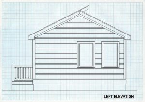 Log Homes Left Elevation - Cottonwood