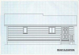 Log Homes Rear Elevation - Cottonwood