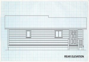 Log Homes Rear Elevation - Cottonwood