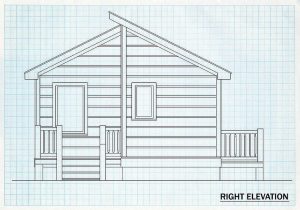 Log Homes Right Elevation - Cottonwood