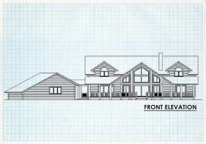 Log Homes Front Elevation - Courtland