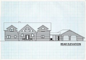 Log Homes Rear Elevation - Courtland