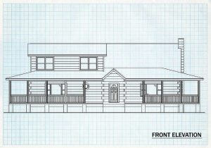 Log Homes Front Elevation - Crawford
