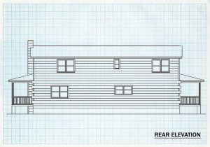 Log Homes Rear Elevation - Crawford