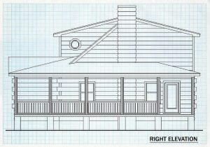 Log Homes Right Elevation - Crawford