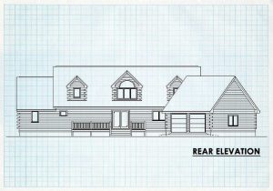 Log Homes Rear Elevation - Creedmor